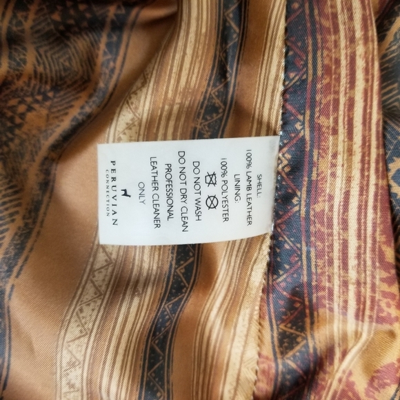 Peruvian Connection Sutton Place black leather jacket tab collar peplum NWOT 4 - Picture 10 of 11